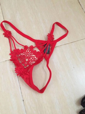 女性感蕾丝内裤激情火辣透明诱惑全透一根线内衣黑色惑 - 买家秀图片