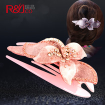 Hairclip back of head hairpin adult female Korean elegant mother headdress clip top clip acrylic ponytail duck bill clip