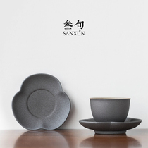 Thirty-year rust petal coaster retro Kung Fu Tea Cup heat insulation pad creative home coaster ceramic tea ceremony accessories