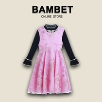 Italian BAMBET girls dress autumn 2021 New style princess dress long sleeve puffy gauze winter skirt