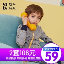 Toppopersuit boy lingerie suit pure cotton autumn winter children autumn clothes autumn pants full cotton boy semi-high collar thermal underwear