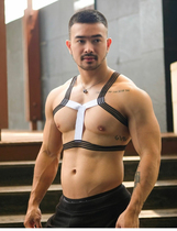 Chest back belt big party SKunmadsier dancing table performance HP men stretch rubber bar