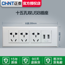 Zhengtai 118 type switch socket porous panel three-plug with USB multi-function 12 twelve holes charging concealed Zhengtai