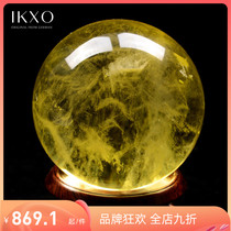 IKXO Brazilian citrine ball decoration natural rough stone polished porch home living room office leadership gift