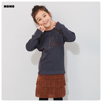 NONOCO childrens clothing autumn long sleeve round neck casual sweater pullover sweater sweater girl Foreign Air