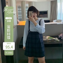 (Pet powder feedback 40% off snap-up non-quality problems no return no change)Fake two-piece dress female waist