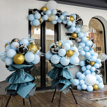 Opening balloon flower basket Opening door decoration shop anniversary celebration activity creative atmosphere indoor scene layout