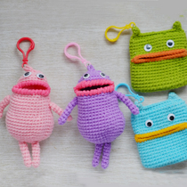 On the new creative handmade DIY wool crochet material bag small monster sausage mouth headset storage bag Video