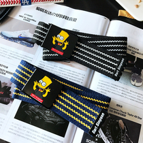 Mr tang cartoon Simpson wavy stripe canvas belt