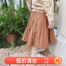 2018 Autumn Clothing New Pint Girl Thyme Dress Foreign Air Kids Skirt Mid 01-5-year-old baby half-body dress Korean version