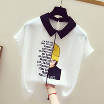 Short sleeve chiffon shirt shirt female design sense niche 2021 summer New loose Korean version of foreign style small shirt top