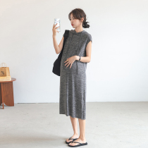 Pregnant Woman Summer Dress Dress Dress Summer Thin gestational dress blouse with large size over knee length Casual T-Shirt Skirt