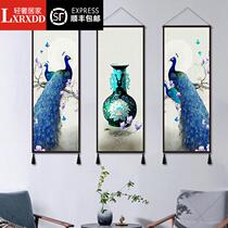 LXRXDD European wind tapestry in background fabric peacock bird hanging-painted bedroom living room wall decoration painting simple porch