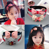 Girl fabric bow headband childrens headwear princess cute toothed non-slip headband student hairpin hair accessories