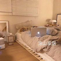 tu shan home Pavilion Wood tatami bed customizable South Korea ins same bedroom 1 5 m 1 8 meters free installation