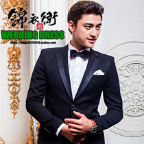 New photo studio black suit dress theme photo stage performance host performance dress mens suit suit suit