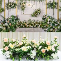 Wedding props simulation flower row flower ball wedding photo background decoration layout stage road leading floral mall Meichen