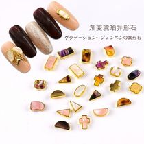Amber gold edging shaped stone series 2020 nail art gradient Renee same metal thin cross nail decoration