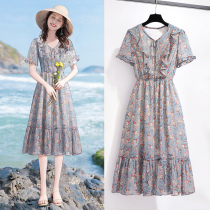 Broken Flowers Snowspun Tandem Dress Woman 2022 Summer clothes new collection waist display slim Balloon Flower style Temperament First Love Nepotism Skirt