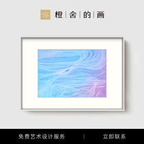 Luo Tomorrow Angel and Dolphin Living Room modern decoration painting bedroom minimal sofa background wall hanging painting