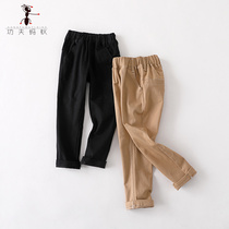  Boys cotton pants Khaki school uniform pants spring and autumn student pants Childrens casual pants boys black trousers 3802