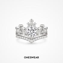 Sanskrit ONESWEAR PRINCESS-Princess Crown Platinum Drilled for Wedding 1 Carat Diamond Ring Sleeve Ring