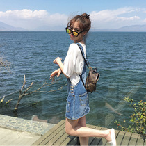 European Station 2019 Spring and Summer New Denim Skirt Set Womens Leisure Two-Piece Set Seaside Travel Holiday Tide
