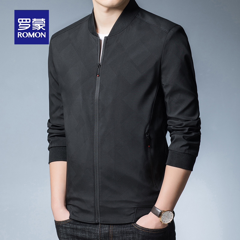 Romon mens coat spring and autumn 2020 new spring fashion young and middle business baseball suit spring and autumn clothes jacket