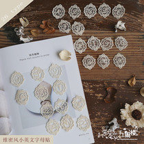 Pure cotton embroidery Viwind letters small flower sheet cloth applie 26 English letters 3 * 3 5CM