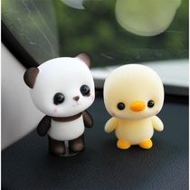Car swing piece small yellow duck creative cute flocking animal paparazzi in the middle control desk upscale decoration goddess boom