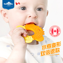Baby molar stick Baby teether toy can be boiled to prevent eating hand artifact to appease bite glue full soft silicone