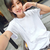 White short-sleeved t-shirt women loose cotton top Korean version super fire INS t-shirt net red 2021 new inner summer