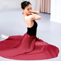Adult Dance Dress Long Skirt Half Body Dress One Piece Lace Yarn Dress Chinese Dance Length Teacher Ballet Dancer Kongfu