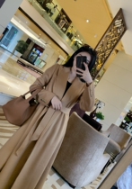 Heavy pound 2022 autumn winter trump texture ultra-one and long-style water corrugated bifacial cashmere big coat female high end