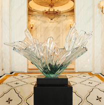 Green ornaments transparent resin abstract transparent sculptures hotel lobby Model Room decoration floor