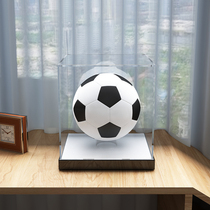 Signature football basketball volleyball storage display box dust cover glass transparent acrylic display box with fixed seat