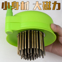 Strong magnetic mini bait tray small fishing wire drawing bait box loose cannon bait basin full magnetic ground plug bracket fishing chair fishing box