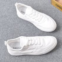 Art Small White Shoes Mens Light Sport Han Edition Casual Board Shoes Tide Cards Breathable Odor-proof Heightening White Cloth Shoes Man