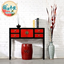 New Chinese-style entrance cabinet Chinese-style cabinet solid wood side cabinet retro furniture old entrance table high-legged cabinet corridor cabinet