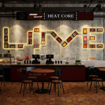 Retro Industrial Wind Shine Photo Wall Creative Combo Bar Shop Personality Photo Wall Decoration Painting Hanging Wall Photo Frame