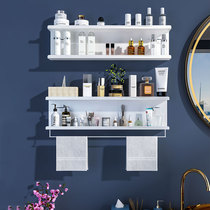 Light luxury free hole washstand shelf Toilet wall-mounted bathroom towel rack Toilet wall cosmetics storage