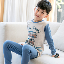 Antarctic peoples childrens underwear set pure cotton boys autumn clothes autumn pants boys middle and large children cotton sweater pajamas spring and summer