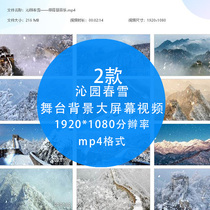 Qinyuan spring snow poetry recitation snow scene evening party performance North scenery mountain LED screen background HD Video