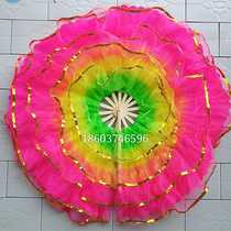 Factory price classical dance fan lotus leaf fan 360 degree double color round fan dancing lotus fan Yangko fan customized