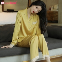 Spring Autumn Season Pyjamas Womens Home Conserved Two Sets Of Playful Cute Lace Lace Flowers Edge Sweet Beauty Advanced Lady Suit