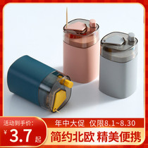 Creative Automatic Toothpick Box Cute Living Room Upscale Press-Pressure Toothpick Cylinder Fashion Minima Household Plastic Toothpick Bucket