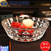 Czech imports BOHEMIA big number Crystal glass fruit tray Living room Creative big fruit basin Fruit pan Fruit Fighting vase