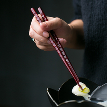 Duoyi Japanese log chopsticks non-slip iron wood wax-free chopsticks environmentally friendly chopsticks five pairs set home