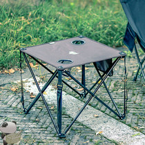 Outdoor table Folding portable field camping barbecue dining table Self-driving tour car-mounted ultra-light Oxford canvas table and chair