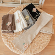 Spring and autumn girls pantyhose thick children pure cotton socks pants baby leggings thin nine-point camellia flower